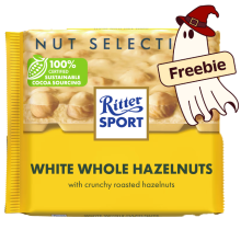 Parasta ennen: 19.11.2026 Ritter Sport Suklaalevy White Whole Hazelnut