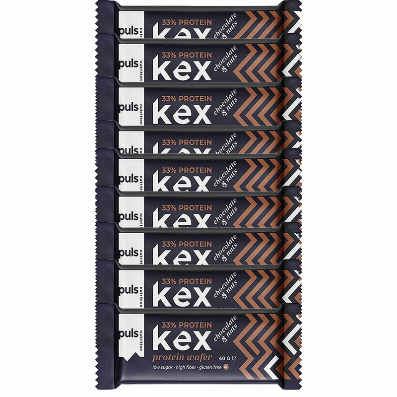 Puls Proteiinivohveli Suklaa & Pähkinä 9-pack